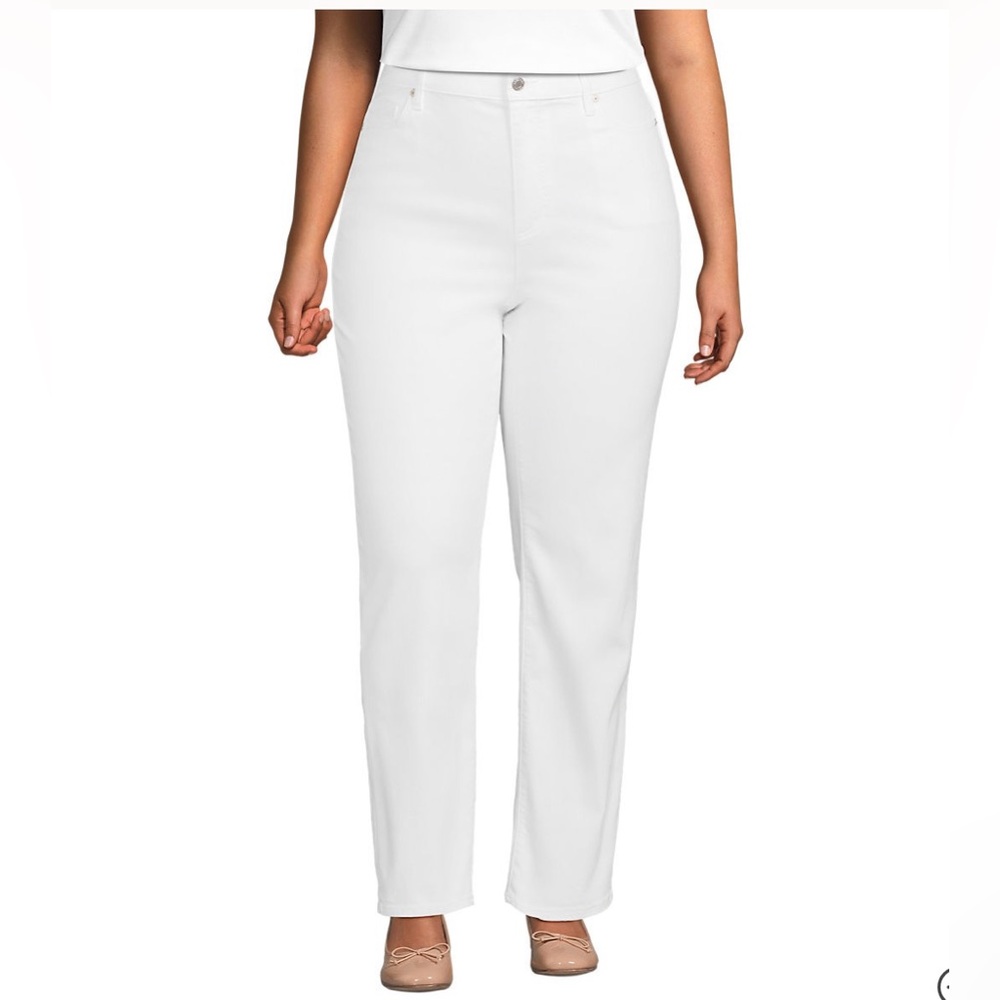 Land’s End jeans‎ size 24W white High Rise Straight Leg Jeans BEAUTIFUL 🩷